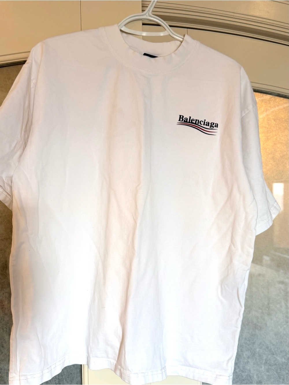 Balenciaga white graphic tshirt, size M